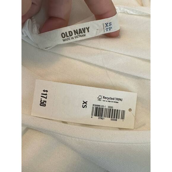 Old Navy white short ruffled sleeves top size XS - Picture 3 of 9